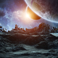 Moon Universe Panoramic wallpaper