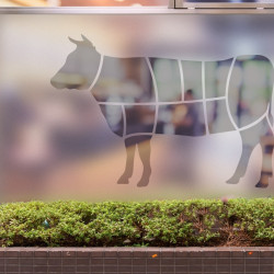 Butcher shop beef logo Privacy Window film