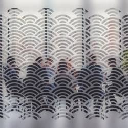 Japanese wave pattern Privacy Window film 2