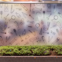 Beauty Salon Hairdresser Pattern Privacy Window film