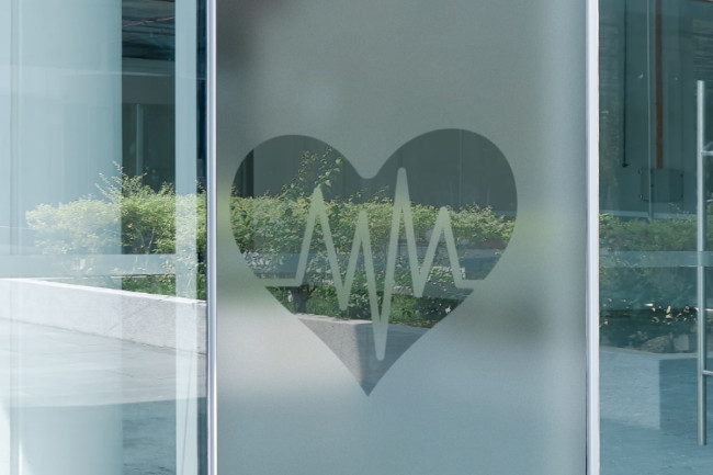 Hospital Heart Logo Privacy Window film