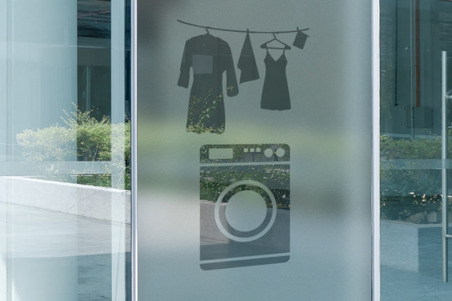 Laundry Logo Privacy Window film