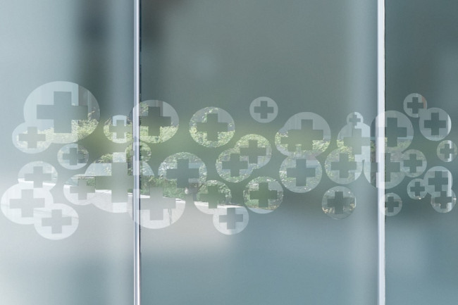 Cross Pharmacy Privacy Window film